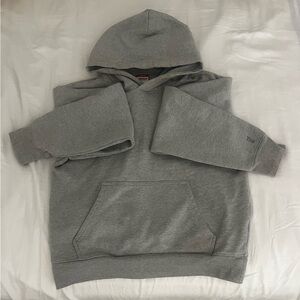 TNA Extra Fleece Perfect Hoodie in Heather Chrome (Small)